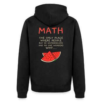 Math - Unisex Premium Bio Zip Hoodie - Schwarz - Hinten - Nico (187cm)
