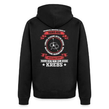 Lustiges Sternzeichen Krebs Sternbild Geschenk - Unisex Premium Bio Zip Hoodie - Schwarz - Hinten - Nico (187cm)