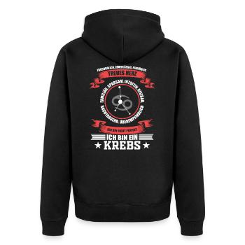 Lustiges Sternzeichen Krebs Geschenk - Unisex Premium Bio Zip Hoodie - Schwarz - Hinten - Nico (187cm)