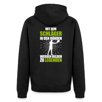 Tennisspieler Tennis Schläger Tennisspiel - Unisex Premium Bio Zip Hoodie - Schwarz - Hinten - Nico (187cm)