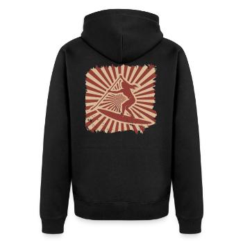 Stand up paddling - Unisex Premium Organic Zip Hoodie - black - Back - Nico (187cm)