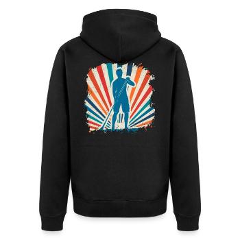 Sports nautiques sup surf paddle paddle - Veste à capuche bio Premium Unisexe - noir - Dos - Nico (187cm)