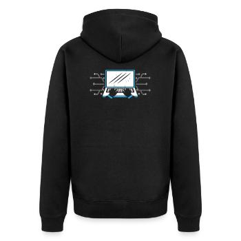 computer - Unisex Premium Organic Zip Hoodie - black - Back - Nico (187cm)