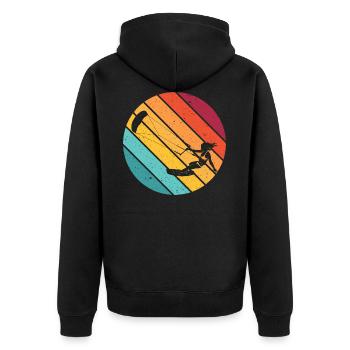Kitesurfing kitesurfing kiteboarding gift surfing - Unisex Premium Organic Zip Hoodie - black - Back - Nico (187cm)