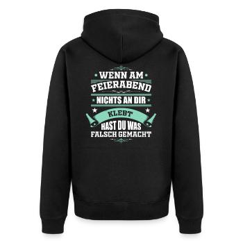 Lustiges Erzieher Kinderbetreuer Sprüche Geschenk - Unisex Premium Bio Zip Hoodie - Schwarz - Hinten - Nico (187cm)