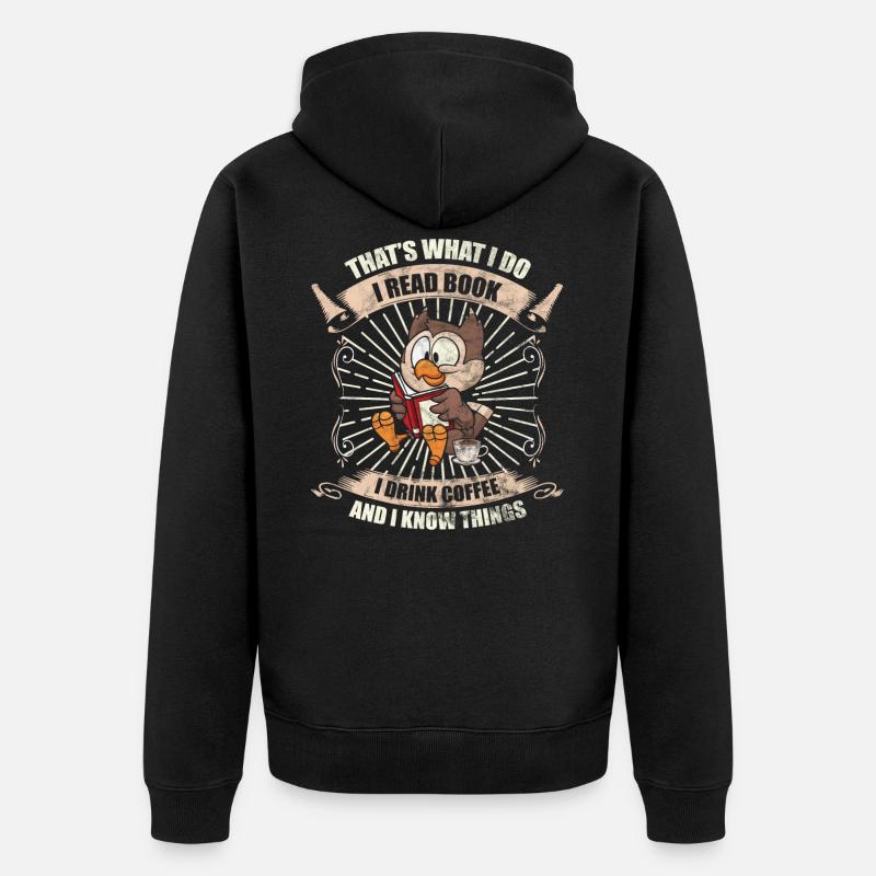 Lesen Buch Leseratte Bücher Sprüche - Unisex Premium Bio Zip Hoodie - Schwarz