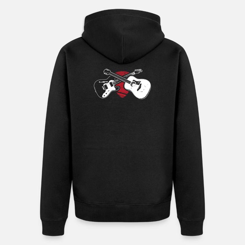 Gitarre - Unisex Premium Bio Zip Hoodie - Schwarz