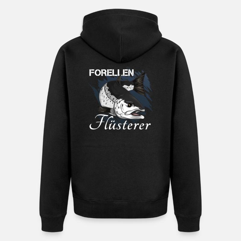 Forellen Flüsterer - Unisex Premium Bio Zip Hoodie - Schwarz