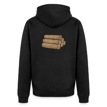 lumberjack - Unisex Premium Organic Zip Hoodie - black - Back - Nico (187cm)