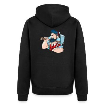 lumberjack - Unisex Premium Organic Zip Hoodie - black - Back - Nico (187cm)