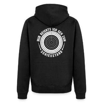 Sportschütze Zielscheibe Schützenverein Geschenk - Unisex Premium Bio Zip Hoodie - Schwarz - Hinten - Nico (187cm)