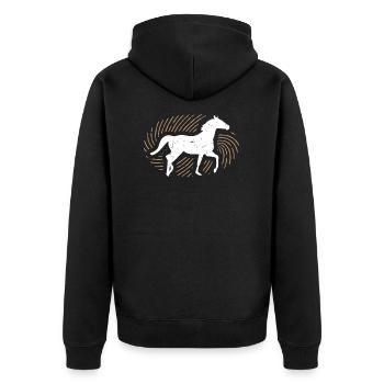 horse riding - Unisex Premium Organic Zip Hoodie - black - Back - Nico (187cm)