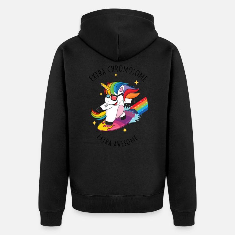 extra chromosome extra awesome - Unisex Premium Bio Zip Hoodie - Schwarz
