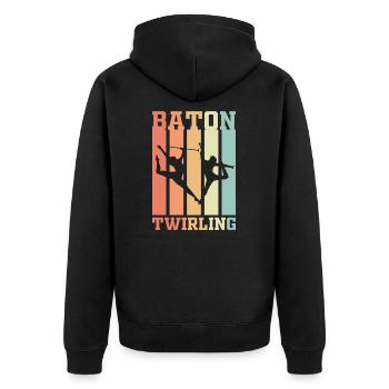 Baton Twirling Retro Gift - Veste à capuche bio Premium Unisexe - noir - Dos - Nico (187cm)