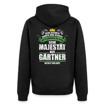 Gartenarbeit Gärtner Sprüche Geschenkidee - Unisex Premium Bio Zip Hoodie - Schwarz - Hinten - Nico (187cm)