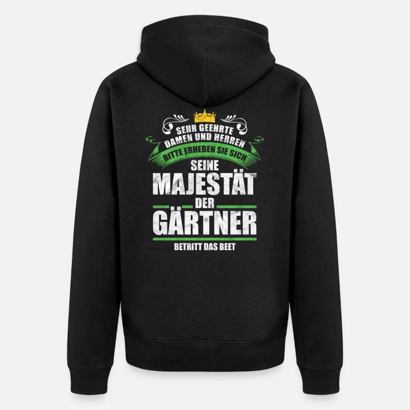 Gartenarbeit Gärtner Sprüche Geschenkidee - Unisex Premium Bio Zip Hoodie - Schwarz