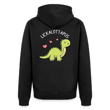 Lickalottapus - Unisex Premium Bio Zip Hoodie - Schwarz - Hinten - Nico (187cm)