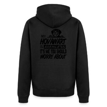 Hovawart dog - Unisex Premium Organic Zip Hoodie - black - Back - Nico (187cm)