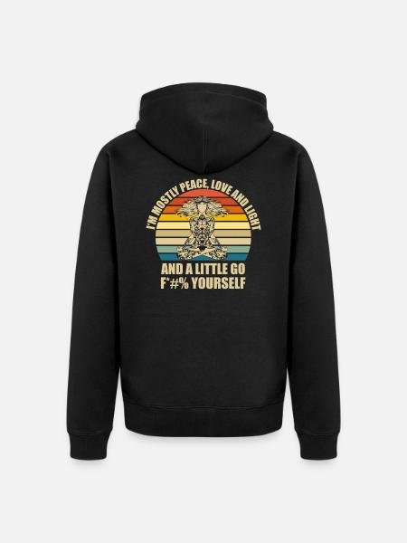 Yoga Retro funny gift idea - Unisex Premium Organic Zip Hoodie - black