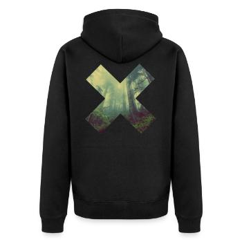 Croix géométrique de la forêt - Veste à capuche bio Premium Unisexe - noir - Dos - Nico (187cm)