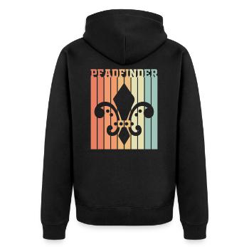 Pfadfinder Symbol Scout Geschenkidee - Unisex Premium Bio Zip Hoodie - Schwarz - Hinten - Nico (187cm)