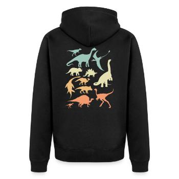 Dino Dinosaurier Kinder Archäologe Geschenk - Unisex Premium Bio Zip Hoodie - Schwarz - Hinten - Nico (187cm)