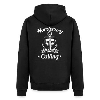 Norderney est calling - Veste à capuche bio Premium Unisexe - noir - Dos - Nico (187cm)