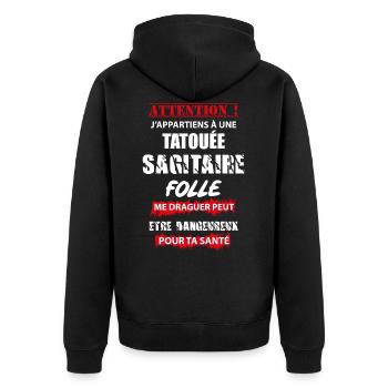 t shirt j appartiens a une femme - Veste à capuche bio Premium Unisexe - noir - Dos - Nico (187cm)