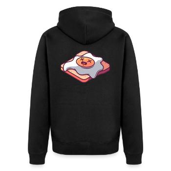 Oeuf au plat sur toast - Veste à capuche bio Premium Unisexe - noir - Dos - Nico (187cm)