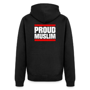 FUN COOL FIER MUSULM RAMADAN ISLAM RELIGION - Veste à capuche bio Premium Unisexe - noir - Dos - Nico (187cm)