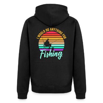 Poissons de pêche Petri Heil - Veste à capuche bio Premium Unisexe - noir - Dos - Nico (187cm)
