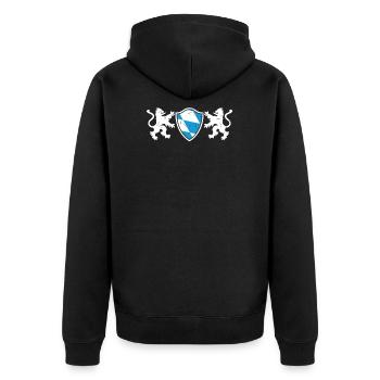 Bayern - Unisex Premium Bio Zip Hoodie - Schwarz - Hinten - Nico (187cm)