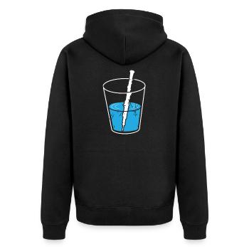 Oboe - Unisex Premium Bio Zip Hoodie - Schwarz - Hinten - Nico (187cm)