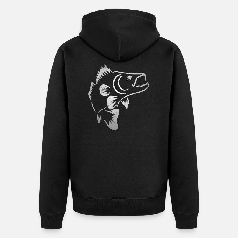 Pikeperch - pêche au sandre - Veste à capuche bio Premium Unisexe - noir