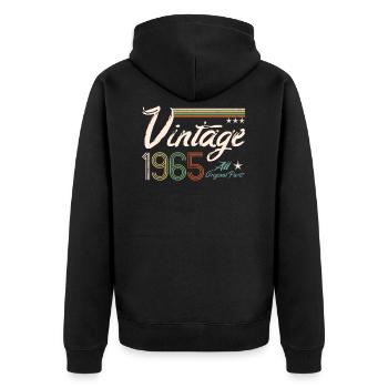 Vintage 1965 - 57ème anniversaire rétro - Veste à capuche bio Premium Unisexe - noir - Dos - Nico (187cm)