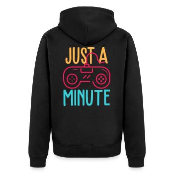Controller Videospiele - Unisex Premium Bio Zip Hoodie - Schwarz - Hinten - Nico (187cm)