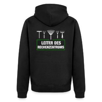 Leiter des Rechenzentrums Garten Boss Chef Gärtner - Unisex Premium Bio Zip Hoodie - Schwarz - Hinten - Nico (187cm)