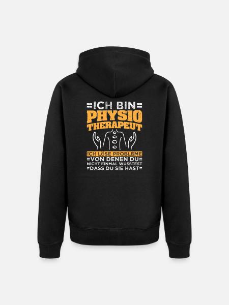 Physiotherapeut Löse Probleme Physiotherapie - Unisex Premium Bio Zip Hoodie - Schwarz