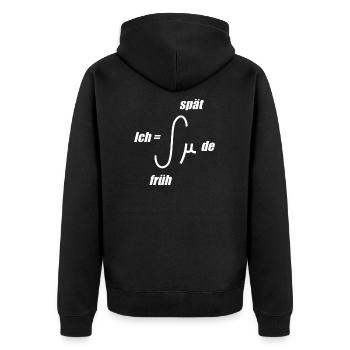 Müder Mathematiker Integral Mathematik Mathe - Unisex Premium Bio Zip Hoodie - Schwarz - Hinten - Nico (187cm)