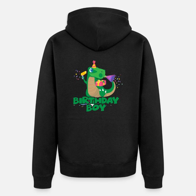 Anniversaire garçon anniversaire garçon Dino - Veste à capuche bio Premium Unisexe - noir