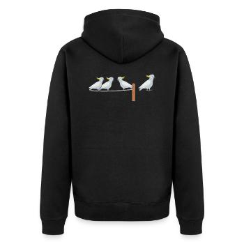 Cockatoo - Unisex Premium Organic Zip Hoodie - black - Back - Nico (187cm)