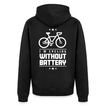 Je fais du vélo sans batterie - Veste à capuche bio Premium Unisexe - noir - Dos - Nico (187cm)