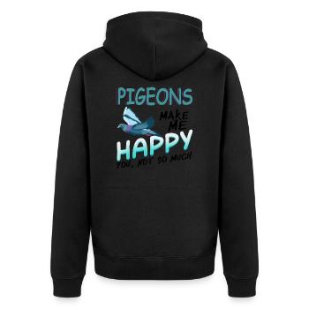 Dove - Unisex Premium Organic Zip Hoodie - black - Back - Nico (187cm)