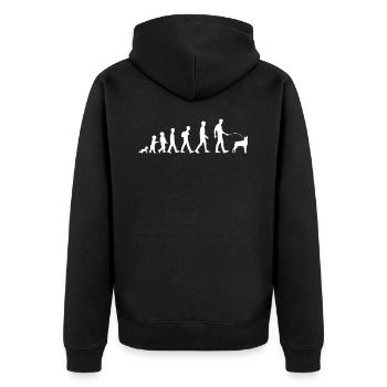 Hundebesitzer Hundefreund - Unisex Premium Bio Zip Hoodie - Schwarz - Hinten - Nico (187cm)