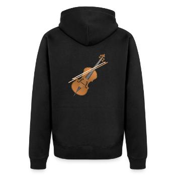 Cello - Unisex Premium Bio Zip Hoodie - Schwarz - Hinten - Nico (187cm)
