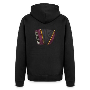 Akkordeon - Unisex Premium Bio Zip Hoodie - Schwarz - Hinten - Nico (187cm)