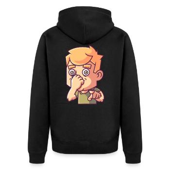 Provocative boy, smelly provocation - Unisex Premium Organic Zip Hoodie - black - Back - Nico (187cm)