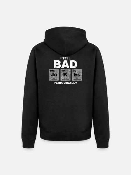 Schlechte Witze Erzähler - Periodensystem - Unisex Premium Bio Zip Hoodie - Schwarz