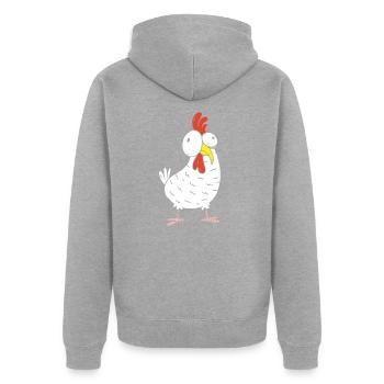 Chicken - Unisex Premium Organic Zip Hoodie - heather grey - Back - Nico (187cm)