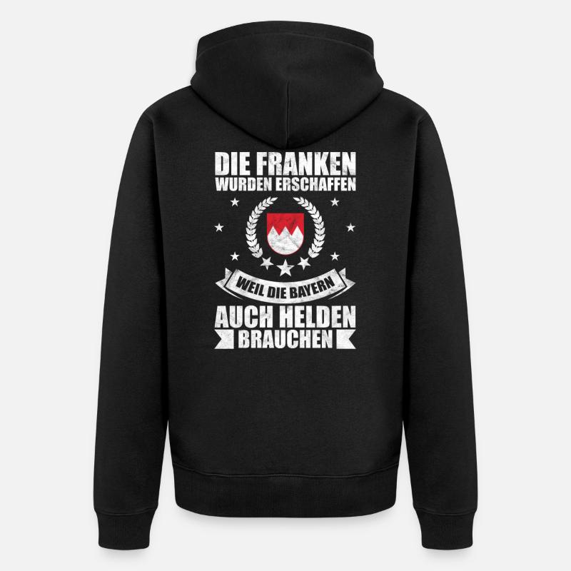 Franken Held Helden Geschenk - Unisex Premium Bio Zip Hoodie - Schwarz